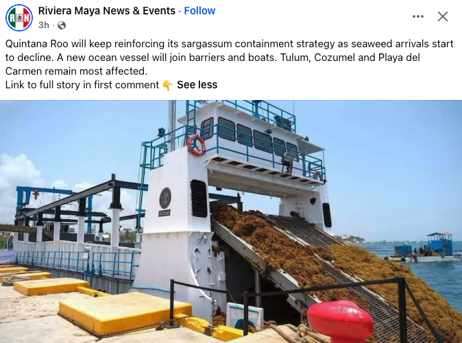 Archived facebook post by Riviera Maya News & Events